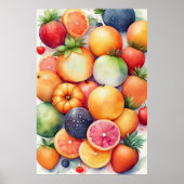 Waterverf Schilderen van Assorted Fruit Poster (Voorkant)