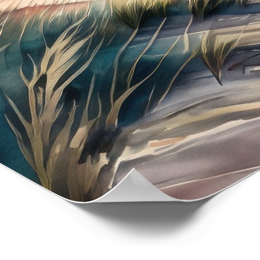 Waterverf Schilderen van Beach House Poster (Hoek)