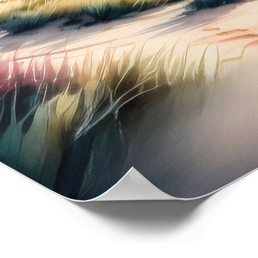 Waterverf Schilderen van Beach House Poster (Hoek)