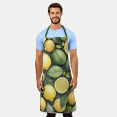 Waterverf Schilderen van citroenen Schort (Gedragen)
