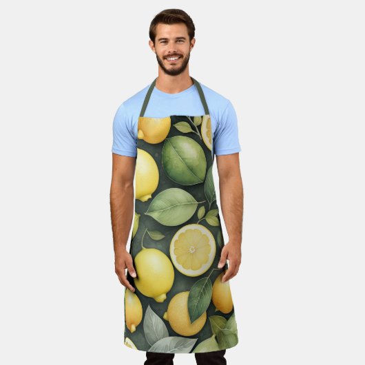 Waterverf Schilderen van citroenen Schort (Gedragen)