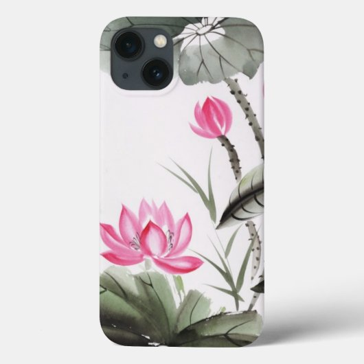 Waterverf schilderen van de Lotus Flower Case-Mate iPhone Case (Achterkant)