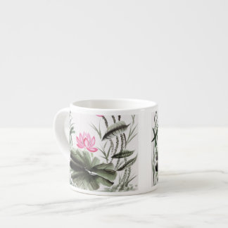 Waterverf schilderen van de Lotus Flower Espresso Kop