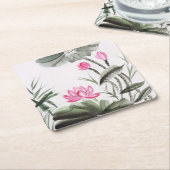 Waterverf schilderen van de Lotus Flower Kartonnen Onderzetters (Schuin)