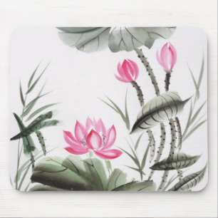 Waterverf schilderen van de Lotus Flower Muismat
