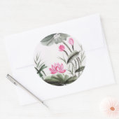 Waterverf schilderen van de Lotus Flower Ronde Sticker (Envelop)