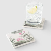 Waterverf schilderen van de Lotus Flower Stenen Onderzetter (Zijkant)