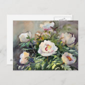 Waterverf schilderen van de mooie bloemen briefkaart (Voorkant / Achterkant)