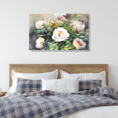 Waterverf schilderen van de mooie bloemen canvas afdruk (Insitu (Slaapkamer))
