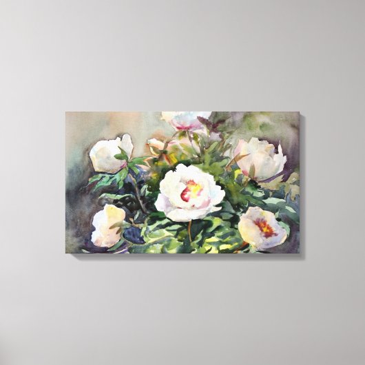 Waterverf schilderen van de mooie bloemen canvas afdruk (Voorkant)