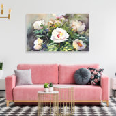Waterverf schilderen van de mooie bloemen canvas afdruk (Insitu (Woonkamer))