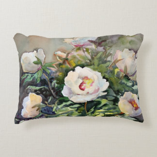 Waterverf schilderen van de mooie bloemen decoratief kussen