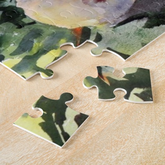 Waterverf schilderen van de mooie bloemen legpuzzel (Zijkant)