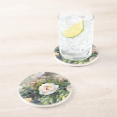 Waterverf schilderen van de mooie bloemen zandsteen onderzetter (Zijkant)