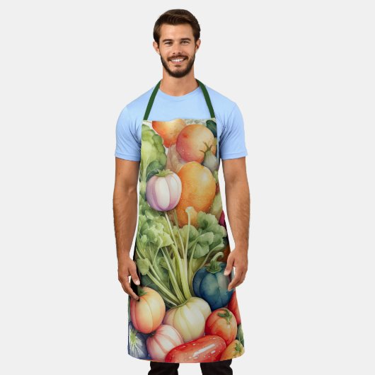 Waterverf Schilderen van Diverse Groenten Schort (Gedragen)