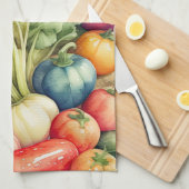 Waterverf Schilderen van Diverse Groenten Theedoek (Quarter Fold)