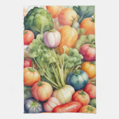 Waterverf Schilderen van Diverse Groenten Theedoek (Verticaal)