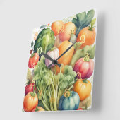 Waterverf Schilderen van Diverse Groenten Vierkante Klok (Hoek)