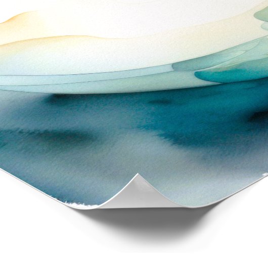 Waterverf Schilderen van Dolfijn 4:5 Poster (Hoek)