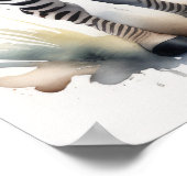 Waterverf Schilderen van een Baby Zebra 5:4 Poster (Hoek)