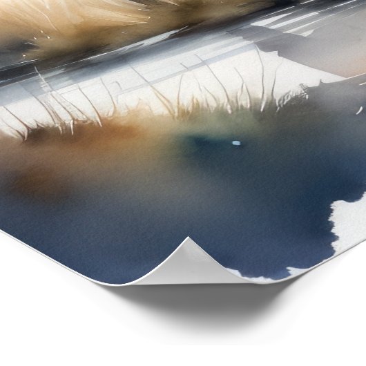 Waterverf Schilderen van een Elk 5:4 Poster (Hoek)