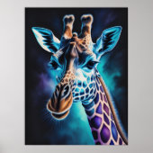 Waterverf Schilderen van een Giraffe 3:4 Poster (Voorkant)
