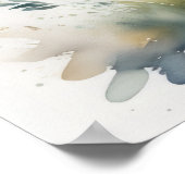 Waterverf Schilderen van een Giraffe 5:4 Poster (Hoek)