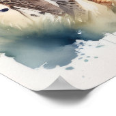 Waterverf Schilderen van een Giraffe 5:4 Poster (Hoek)