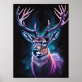 Waterverf Schilderen van een Hert 3:4 Poster (Voorkant)