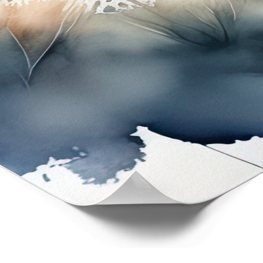 Waterverf Schilderen van een Hert 5:4 Poster (Hoek)