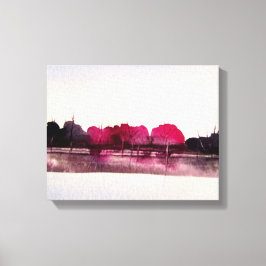 Waterverf Schilderen van een kleurrijk landschap Canvas Afdruk
