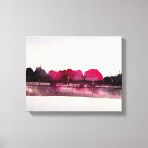 Waterverf Schilderen van een kleurrijk landschap Canvas Afdruk