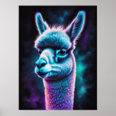 Waterverf Schilderen van een Llama 3:4 II Poster (Voorkant)