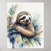 Waterverf Schilderen van een luiaard 5:4 Poster (Voorkant)