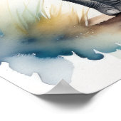 Waterverf Schilderen van een olifant 5:4 Poster (Hoek)