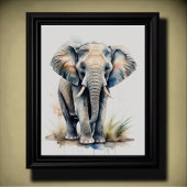 Waterverf Schilderen van een olifant 5:4 Poster