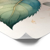 Waterverf Schilderen van een Roos Roze II Poster (Hoek)