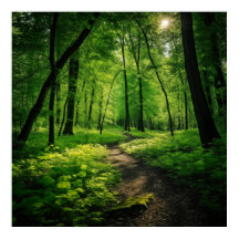 Waterverf Schilderen van een weelderig Zomerbos