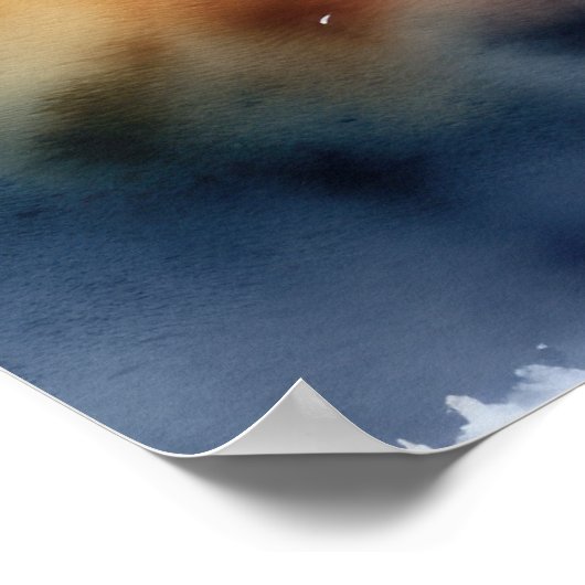 Waterverf Schilderen van een Wolf 3:4 Poster (Hoek)