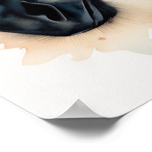 Waterverf Schilderen van een Zebra 5:4 Poster (Hoek)