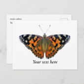 Waterverf schilderen van gebilderde vlasvlinder briefkaart (Voorkant / Achterkant)