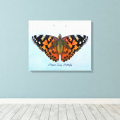 Waterverf schilderen van gebilderde vlasvlinder canvas afdruk (Insitu (Houten vloer))