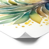 Waterverf Schilderen van Geel Vogel 1:1 Poster (Hoek)