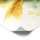 Waterverf Schilderen van Geel Vogel 5:4 Poster (Hoek)