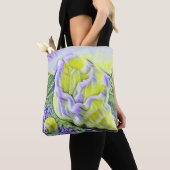 Waterverf Schilderen van gele paarse schelp Tote Bag (Dichtbij)