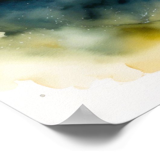 Waterverf Schilderen van Gele Vis Poster (Hoek)