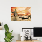 Waterverf Schilderen van het Kanaal van het Grote  Poster (Thuiskantoor)