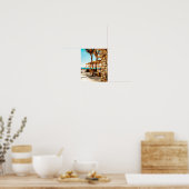 Waterverf Schilderen van het strand van Mykonos Poster (Keuken)