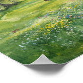 Waterverf schilderen van heuvelpaden poster (Hoek)