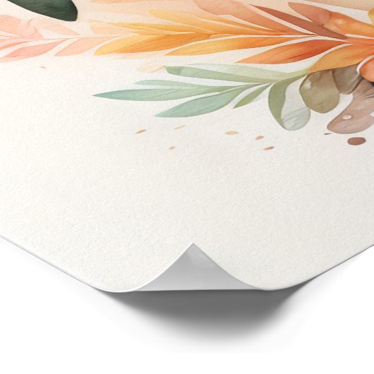 Waterverf Schilderen van Huis Plant in Pot IV Poster (Hoek)